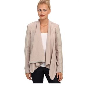 Blank NYC drape front leather jacket